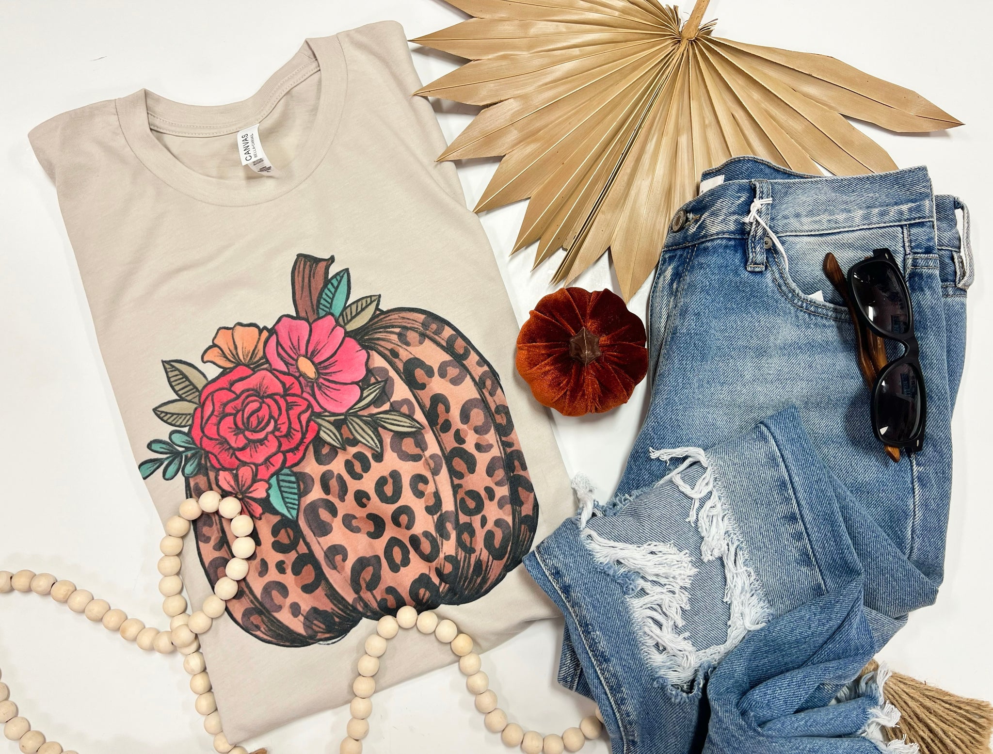 New Classic Leopard pumpkin tan tee