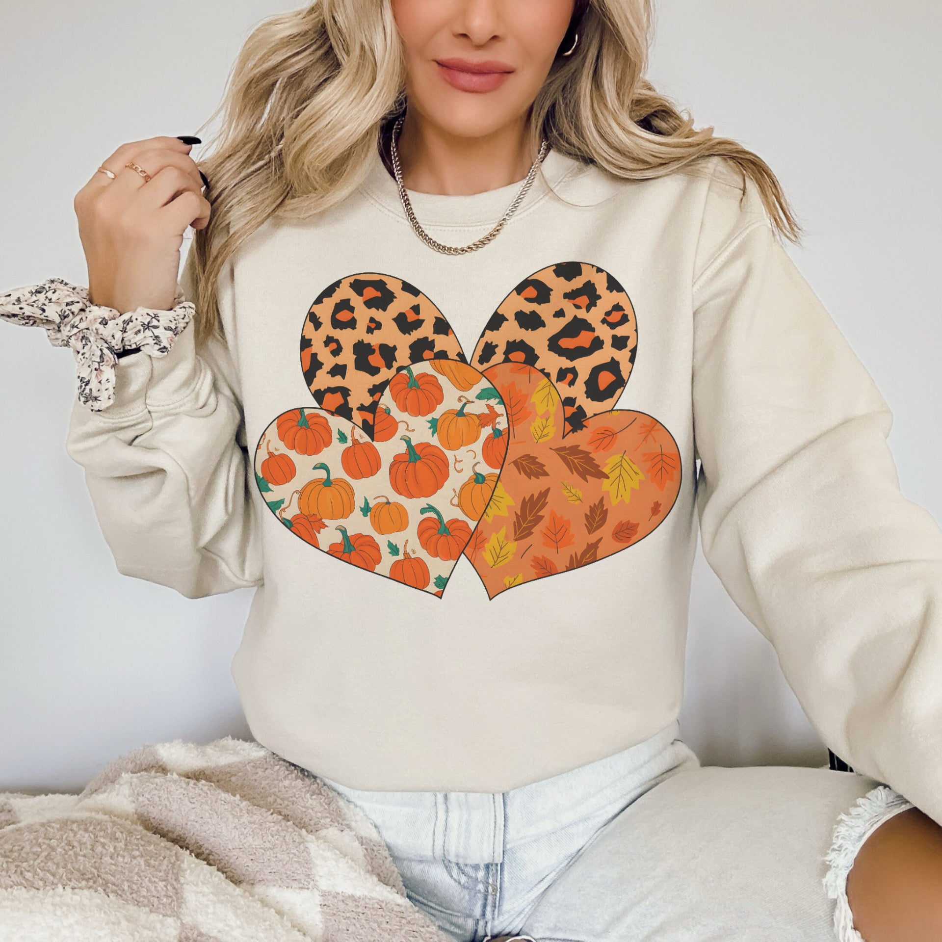 Triple Heart Leopard Fall Tee/Sweater