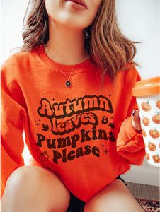 Autumn Leaves & Pumpkin orange sweater