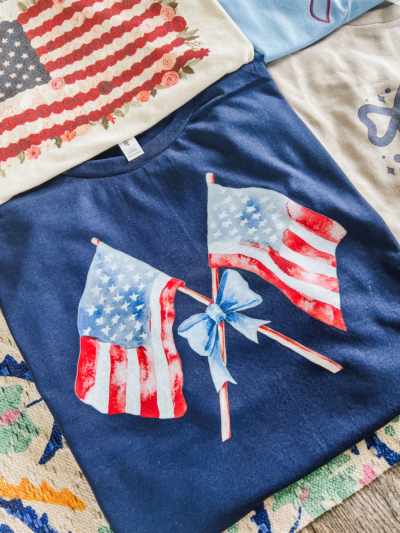 Navy Flags tee