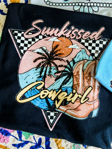 Sun-kissed distressed cowgirl tee