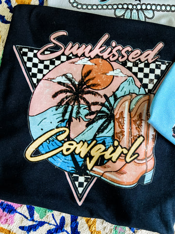 Sun-kissed distressed cowgirl tee