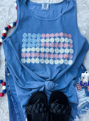 Daisy Flag Comfort Colors Tank