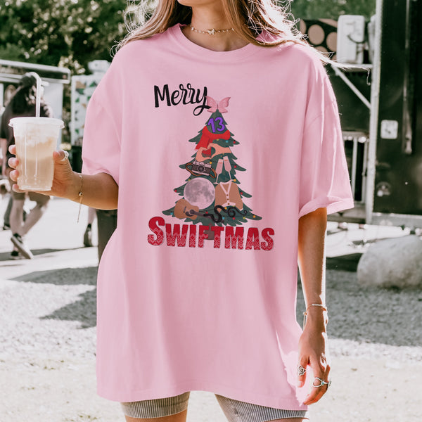 Merry Swiftmas tree Pink tee