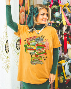 Christmas Tapes Mustard Tee