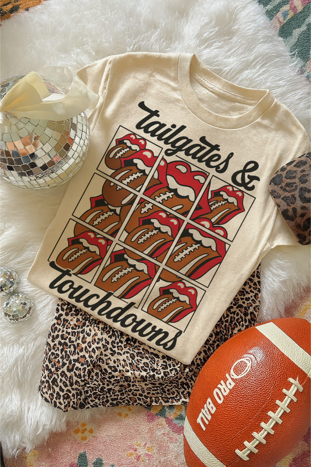 Rocked Retro Football tee