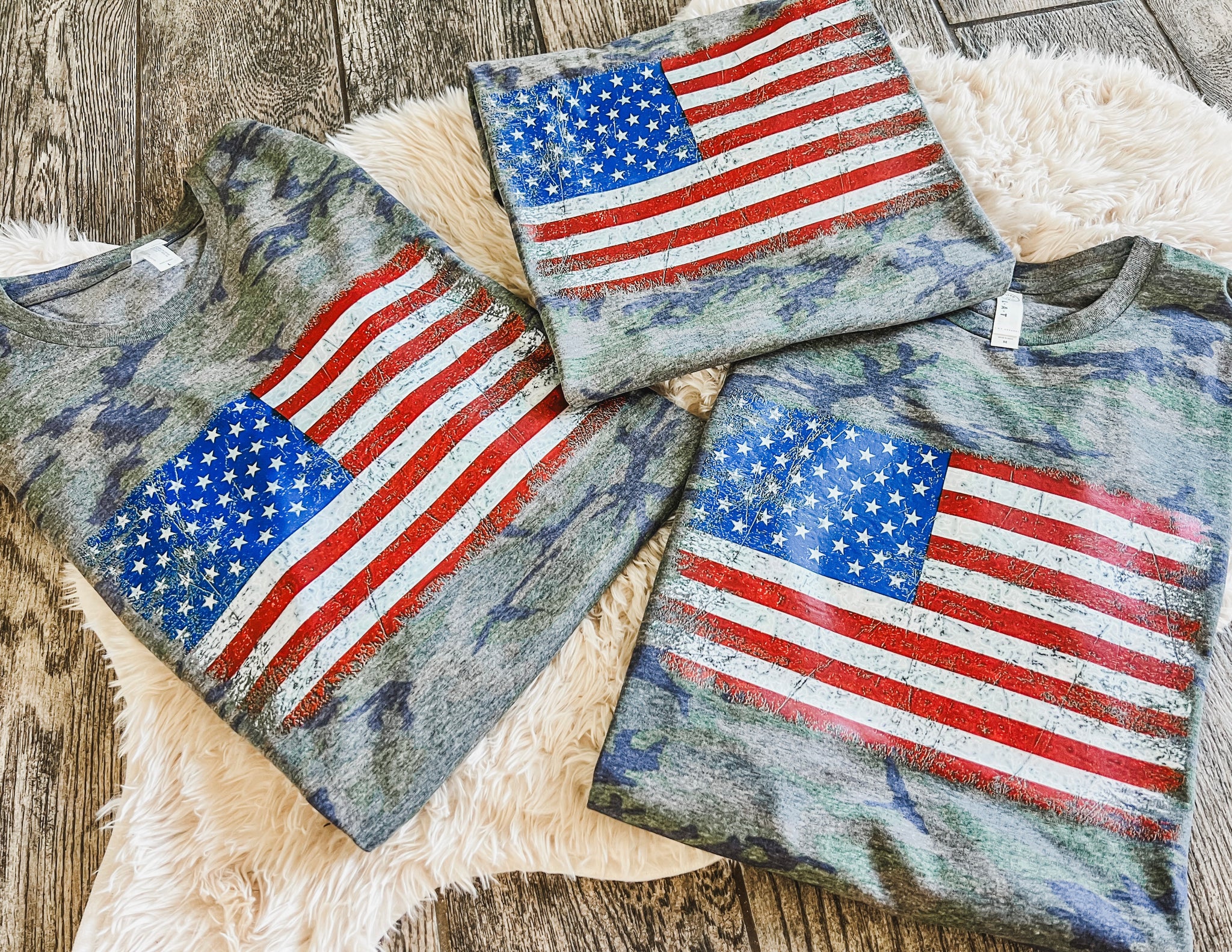 Vintage camo flag tee