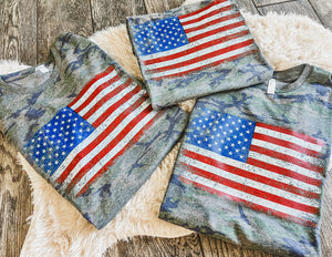 Vintage camo flag tee