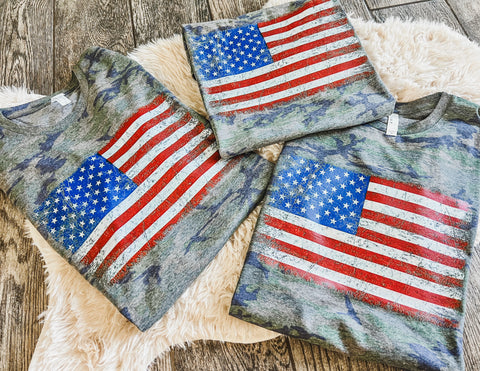 Vintage camo flag tee