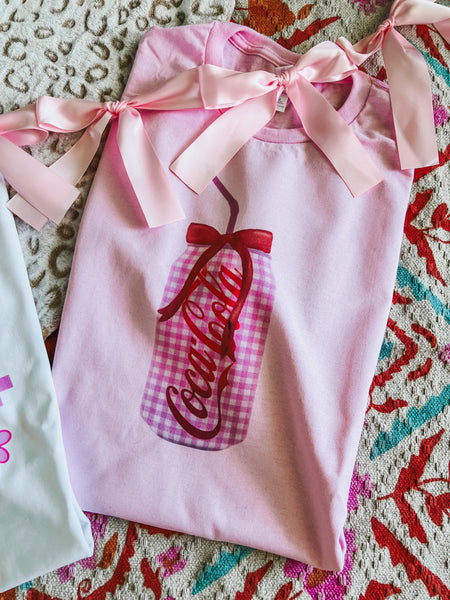 Cute checker drink can tee (multiple options)