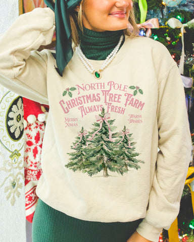 Christmas Tree Farm, Always Fresh Bow Trees sweater or tee