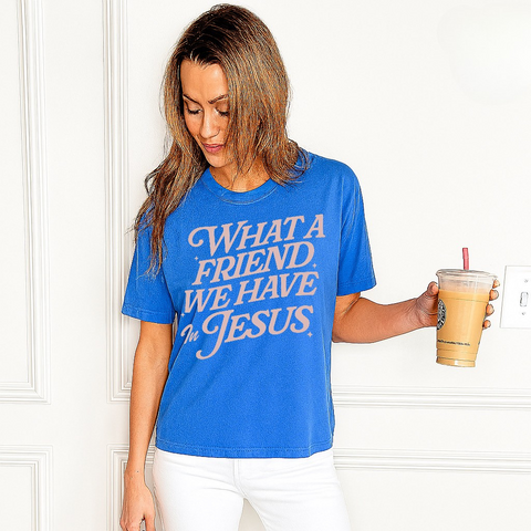 What a friend we have in Jesus royal tee