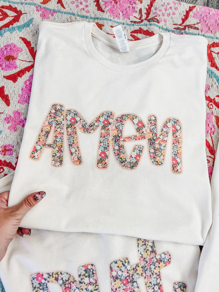 Popular floral design: bow, amen or but God tee