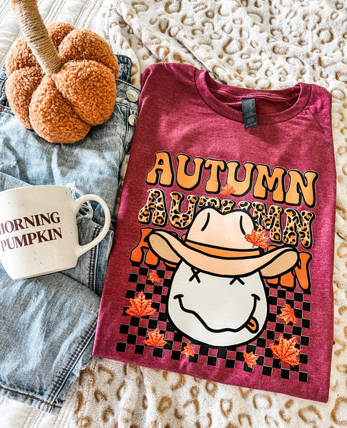 Stacked Autumn Nirvana maroon teeadorable leopard