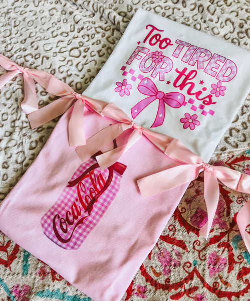 Cute checker drink can tee (multiple options)