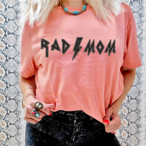 Rad Mom Coral tee