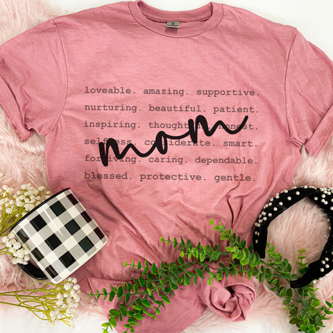 Mom Definition Mauve dictionary tee