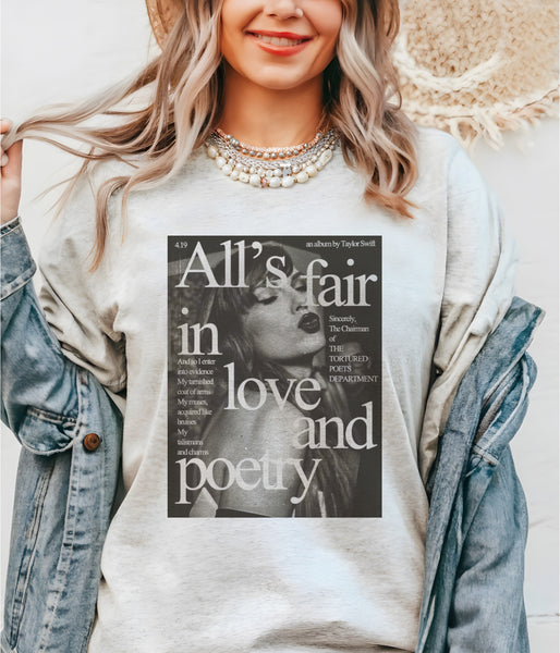 All is fair love and poetry ash tee