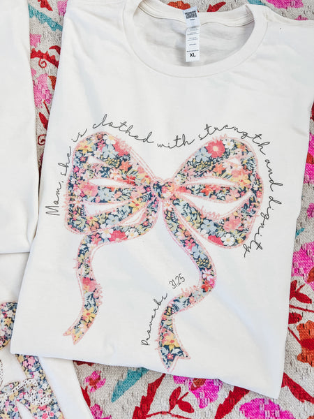Popular floral design: bow, amen or but God tee