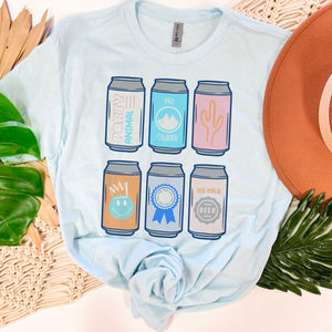 Beer Drinking Cute Icy blue summer tee