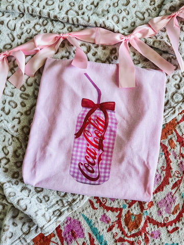 Cute checker drink can tee (multiple options)