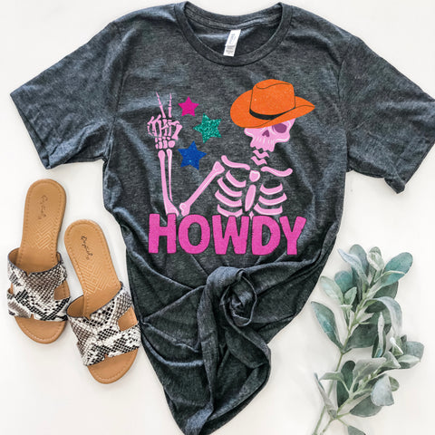 Howdy, funky skeleton tee