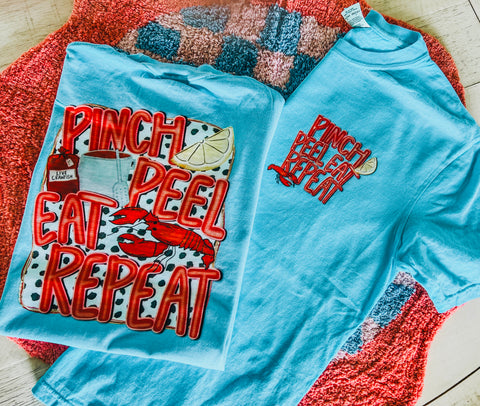 Pinch peel eat repeat front back teeth