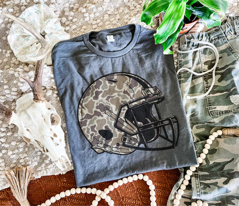 Camo Football Helmet tee