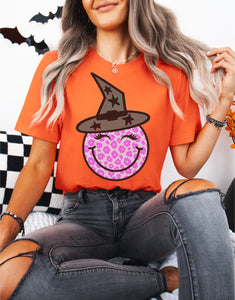 Purple Leopard Witch Smiley tee