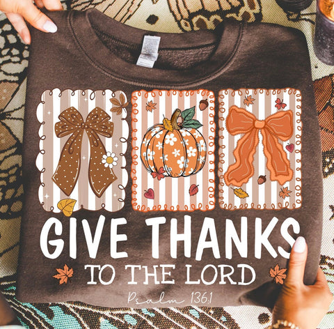 Give thanks - Bow frames Chocolate sweatshirt