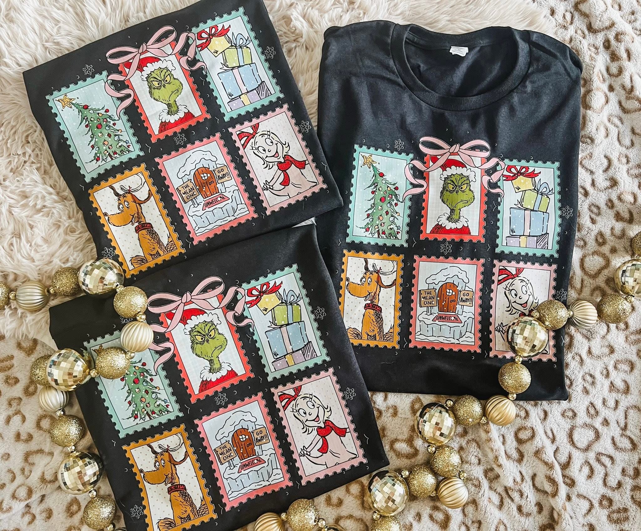 Grinch Stamps tee