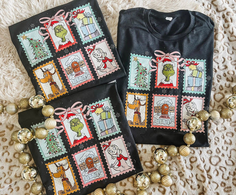Grinch Stamps tee