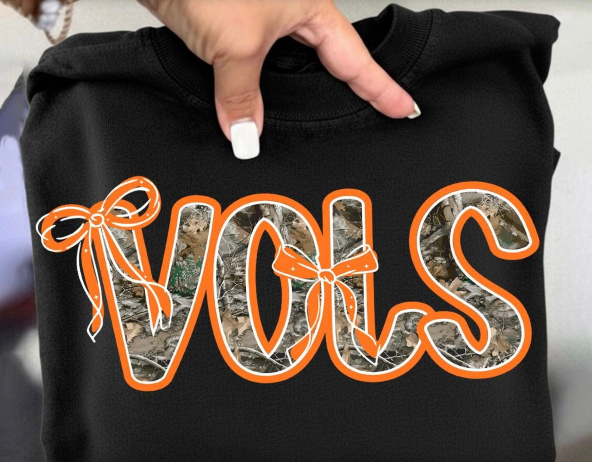 Cutie VOLS Camo bow design tee