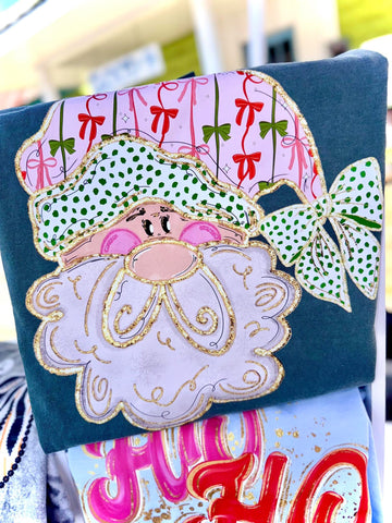 Santa Doodles Bow hat Tee