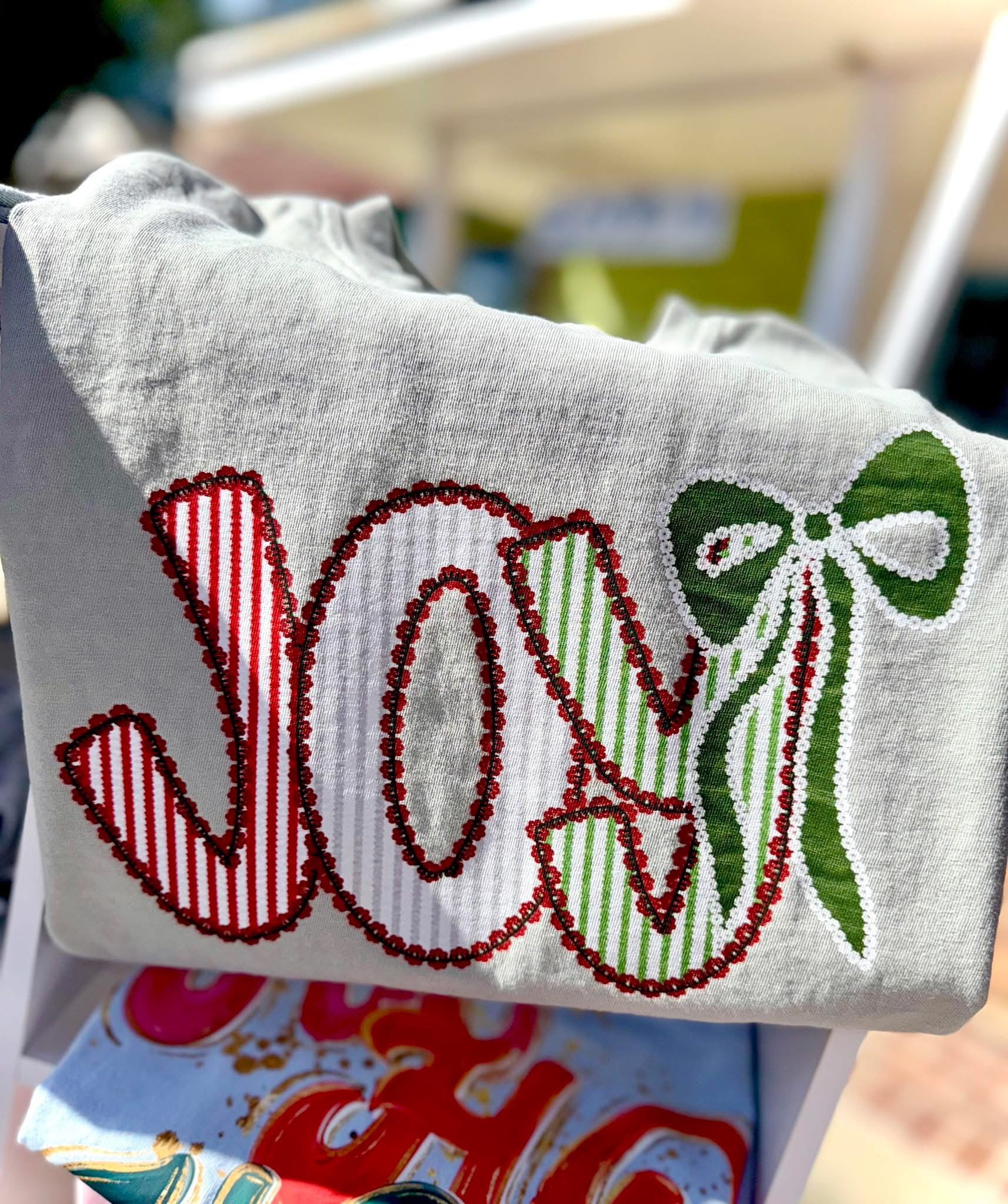 Seersucker Stripe Joy tee