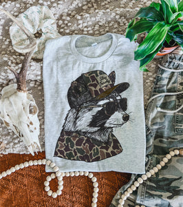 Stay Trashy Raccoon Camo tee