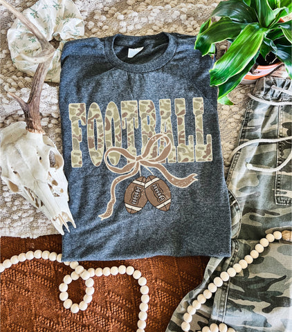 Football Camo Bow design tee