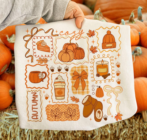 Cozy Autumn Icons cream tee