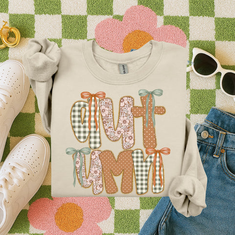 Autumn checker Fall Text sweatshirt/tee