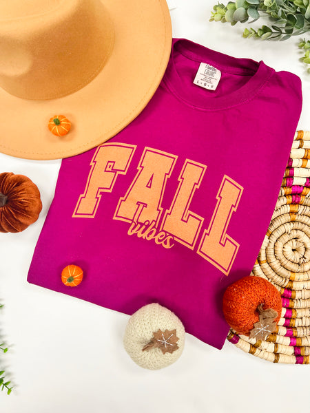 Timeless Color Varsity letter FALL VIBES tee