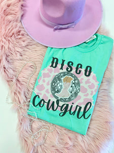 Disco Cowgirl Mint tee