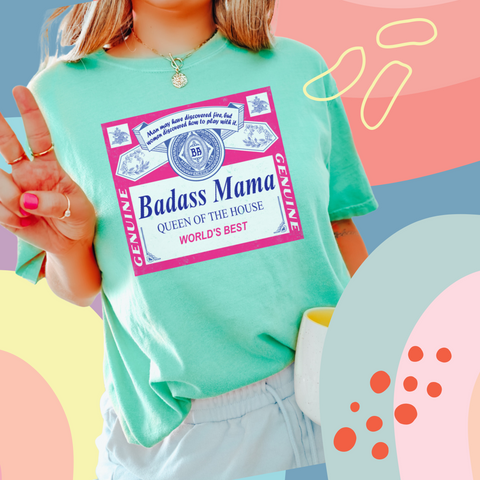 Badass Mama logo tee