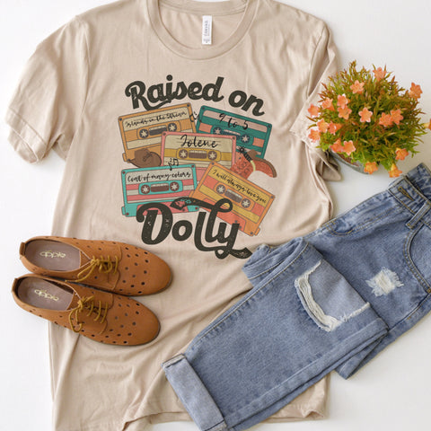 Raised on Dolly - tapes tee