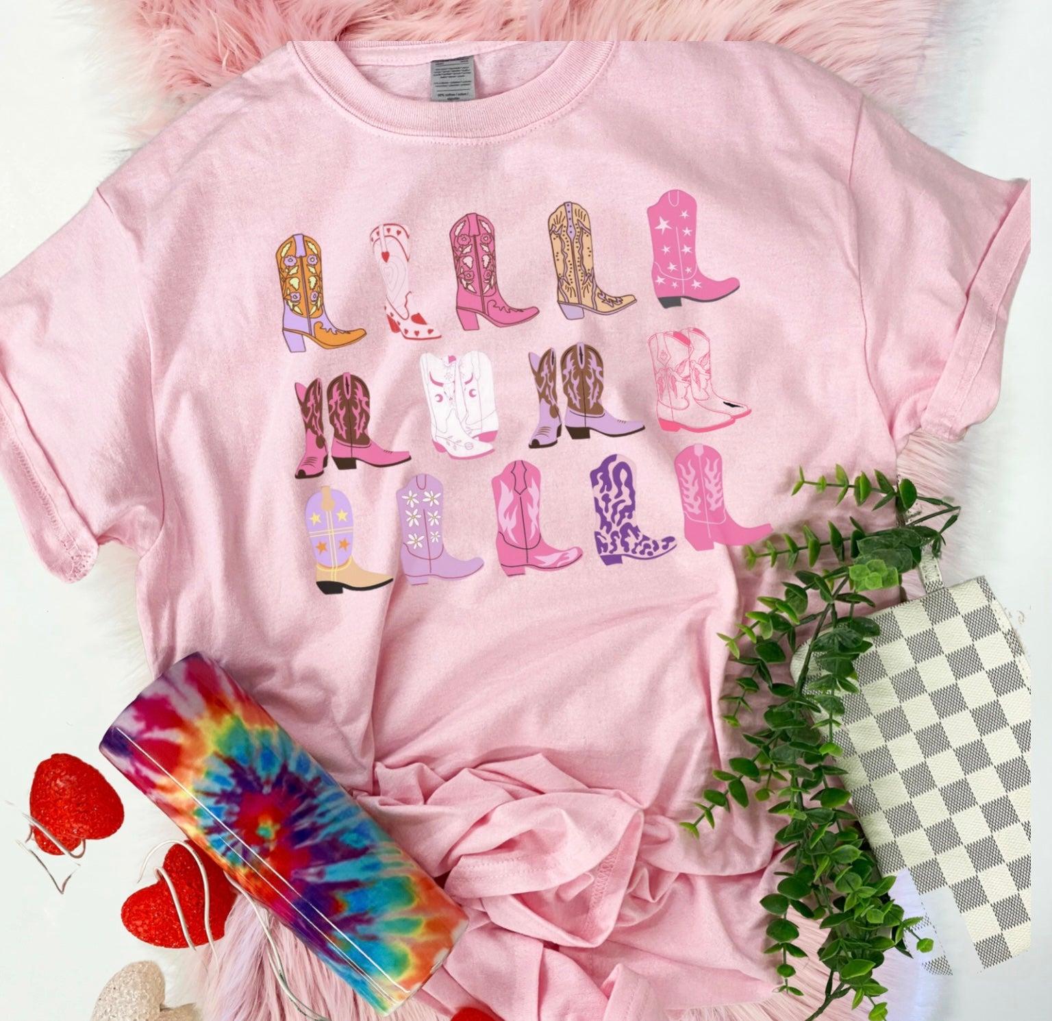 Pink Party Cowgirl Boots tee