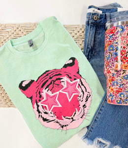 Starry Eyed Pink tiger tee