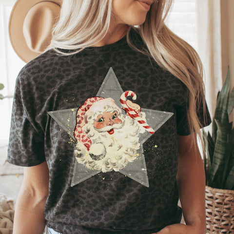 Star of Christmas, Santa Leopard tee