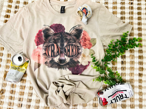 Trashed - Floral Raccoon tee