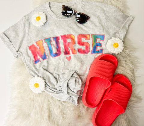 Tie Dye "Nurse" tee