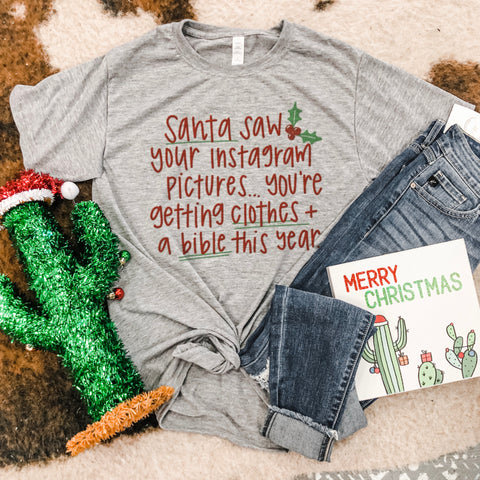 Santa saw your Instagram tee