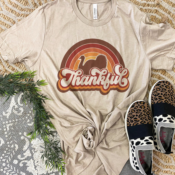 Thankful Rainbow Turkey Tee or sweater